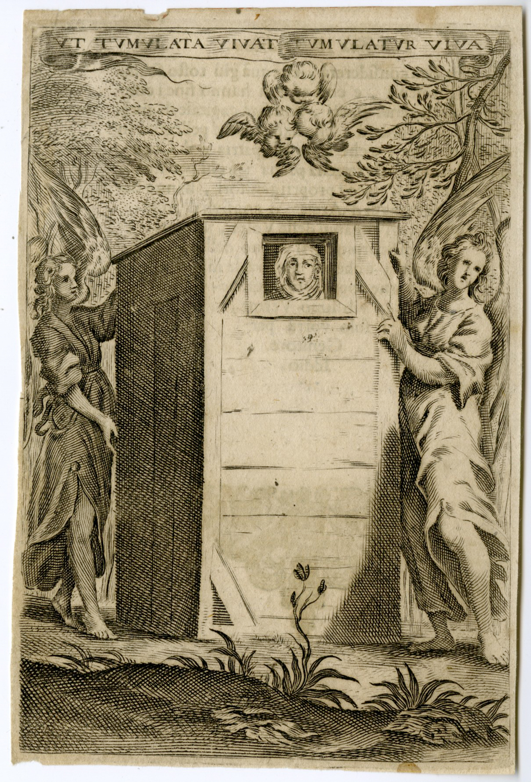 , Antique Master Print-SAINT EUPHROSYNE OF ALEXANDRAI-GRACES-PALM-Scotto-1572-1610, Pictura Antique Prints