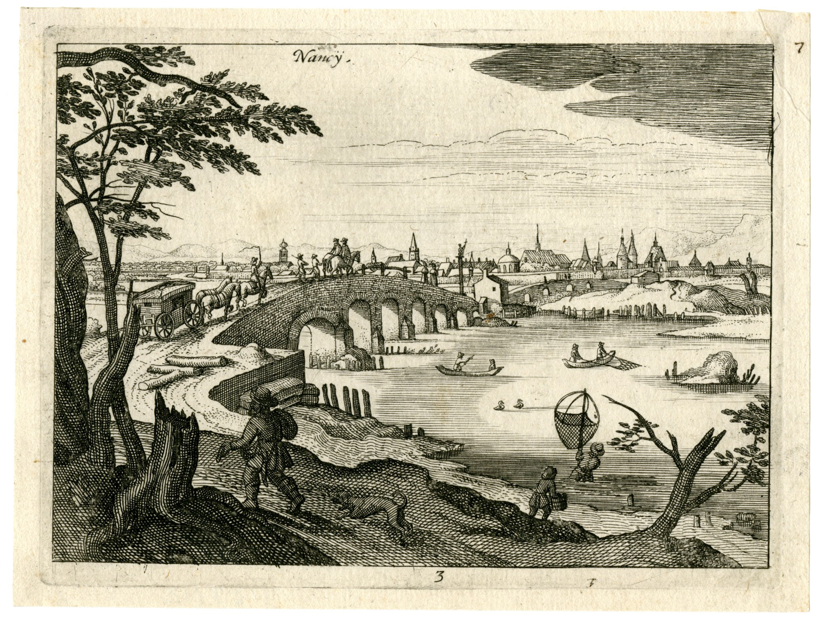 , Antique Master Print-LANDSCAPE-FRANCE-NANCY-Merian-1613-1620, Pictura Antique Prints