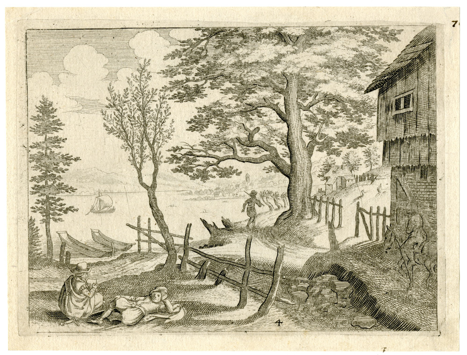 , Antique Master Print-LANDSCAPE-TOPOGRAPHIC-RURAL-Merian-c.1620, Pictura Antique Prints