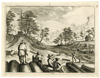 Antique Master Print-LANDSCAPE-TOPOGRAPHIC-LOGGING-Merian-c.1620