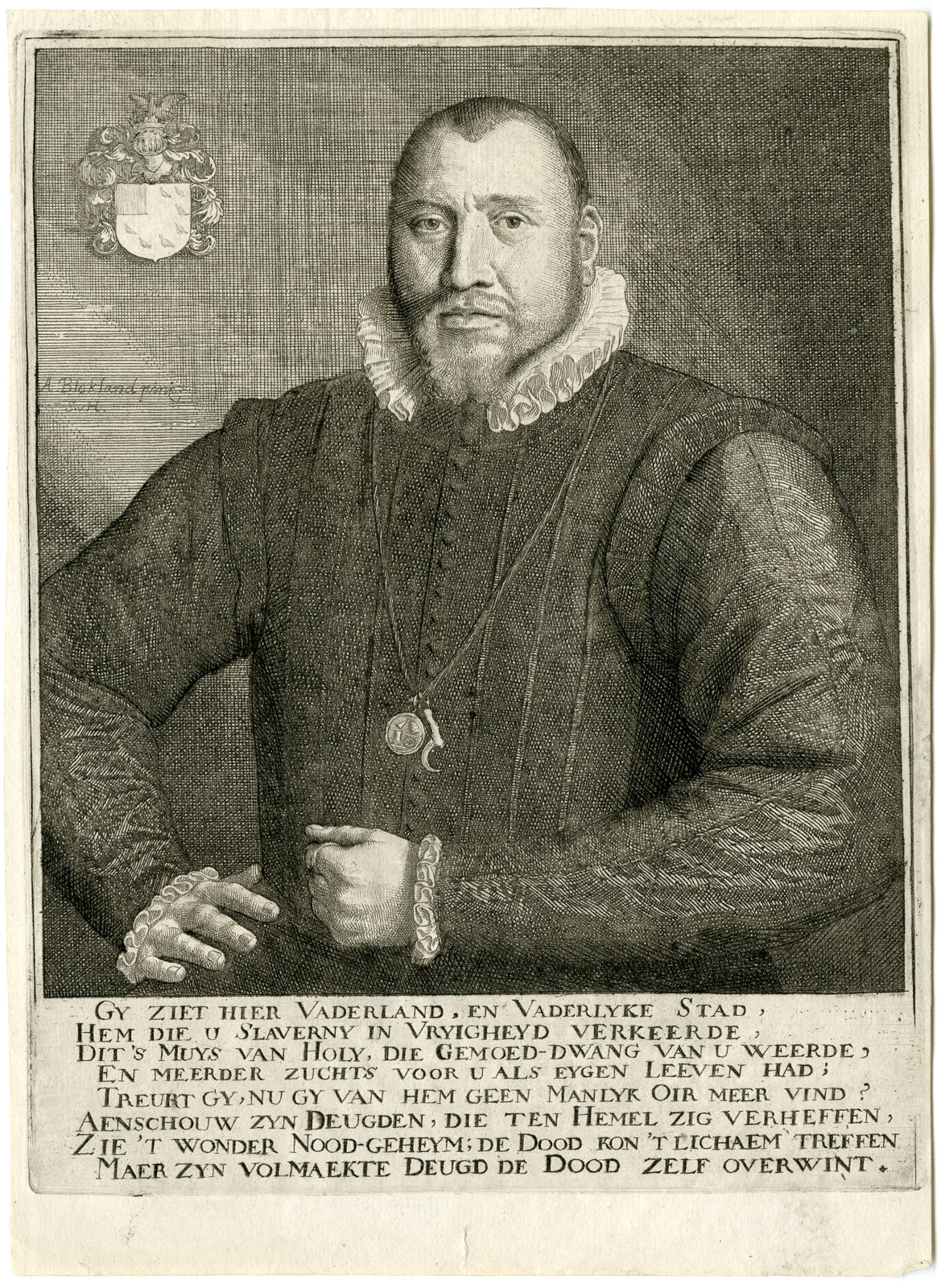 , Antique Print-PORTRAIT-JACOB MUYS VAN HOLY-DORDRECHT-van Hoogstraten-1677, Pictura Antique Prints