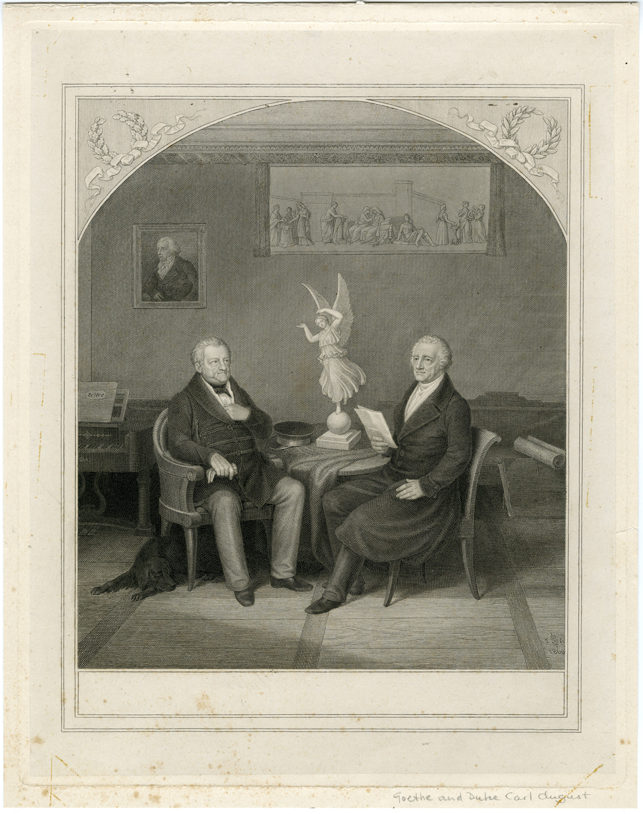 Pictura 03997 416x526 Antique Print-GOETHE-AND-DUKE-CARL-AUGUST-Anonymous-19th c.