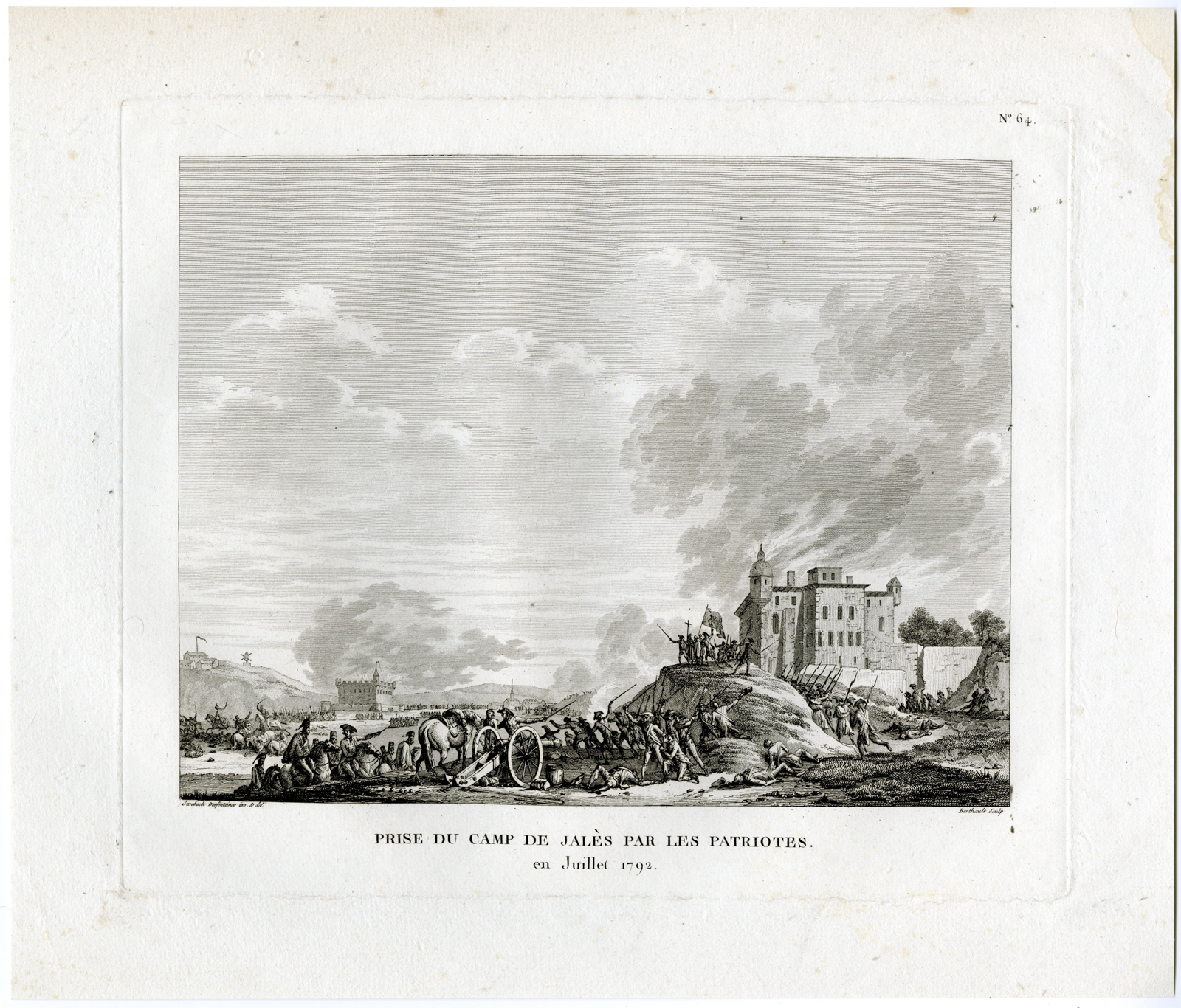 , Antique Print-CAPTURE OF CAMP DE JALES-FRENCH REVOLUTION-Berthault-Swebach-1804, Pictura Antique Prints
