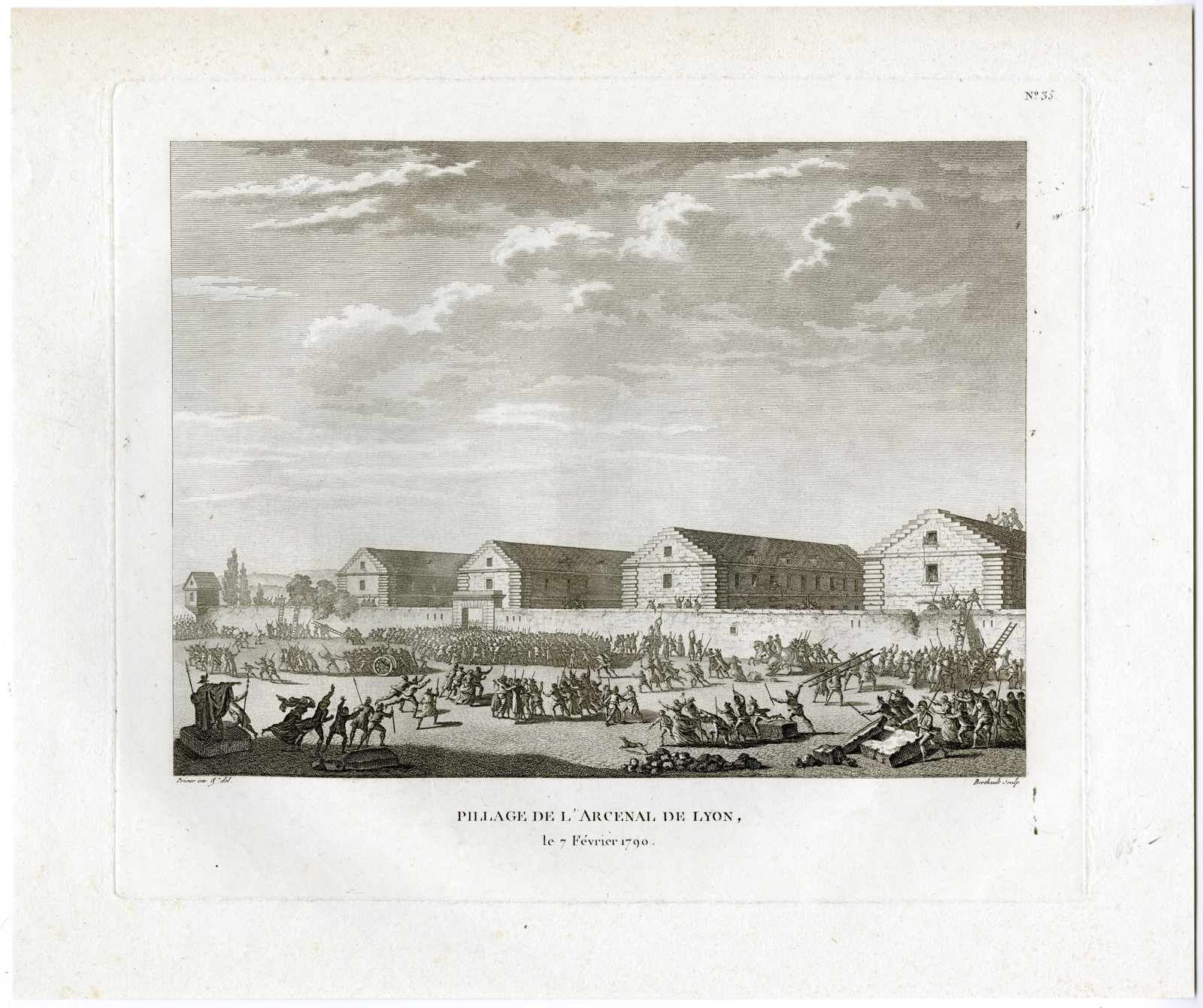 , Antique Print-LOOTING- ARSENAL-LYON IN 1790-Berthault-Prieur-1804, Pictura Antique Prints