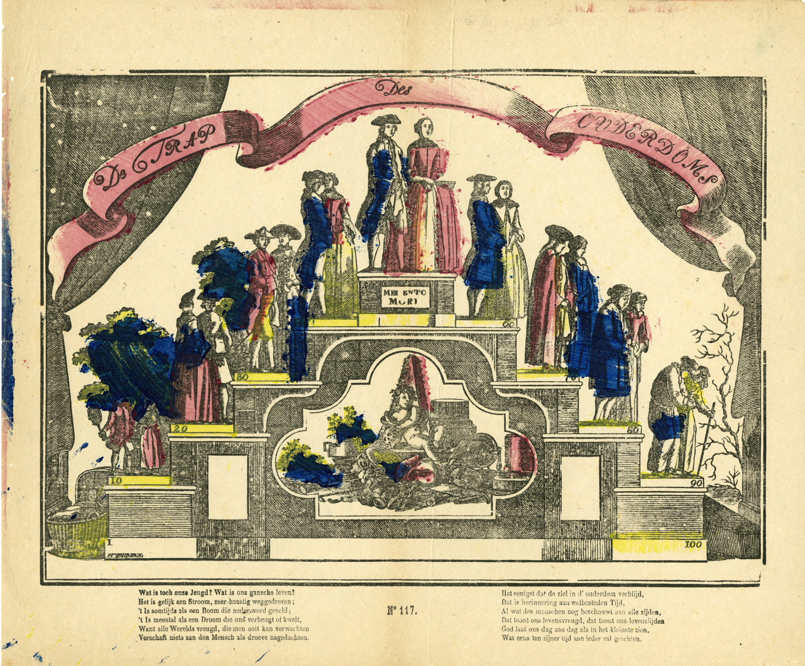 , Antique Print-DE-TRAP-DES-OUDERDOMS-LIFE STAGES-Numan-c.1770, Pictura Antique Prints