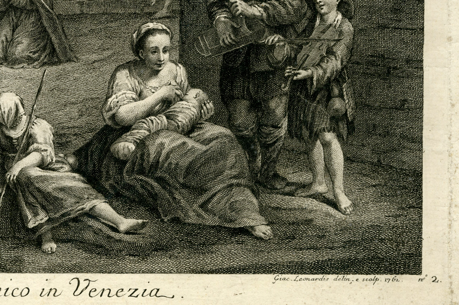 , Rare-Antique Master Print-SCENE-BRITISH-INHABITANTS-VENICE-Leonardis-Crespi-1762, Pictura Antique Prints
