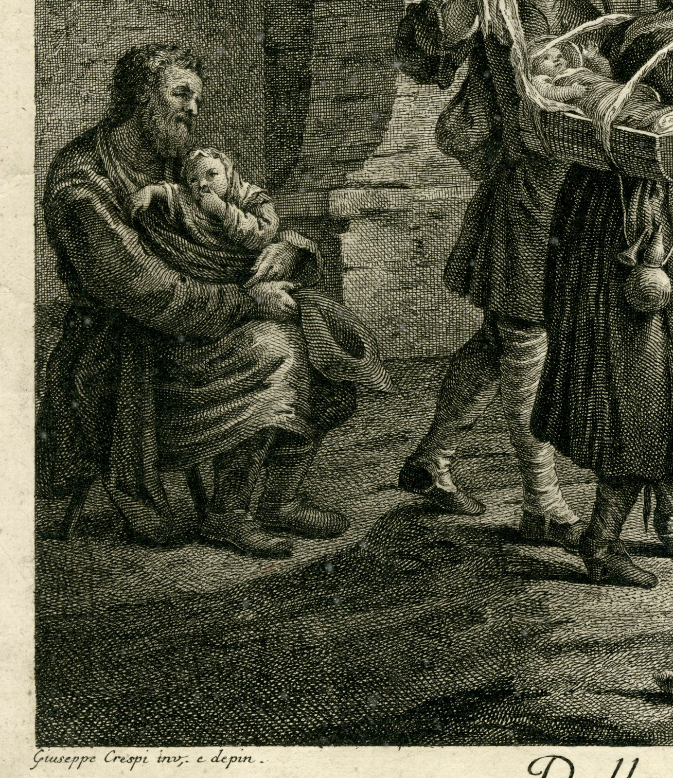 , Rare-Antique Master Print-SCENE-BRITISH-INHABITANTS-VENICE-Leonardis-Crespi-1762, Pictura Antique Prints