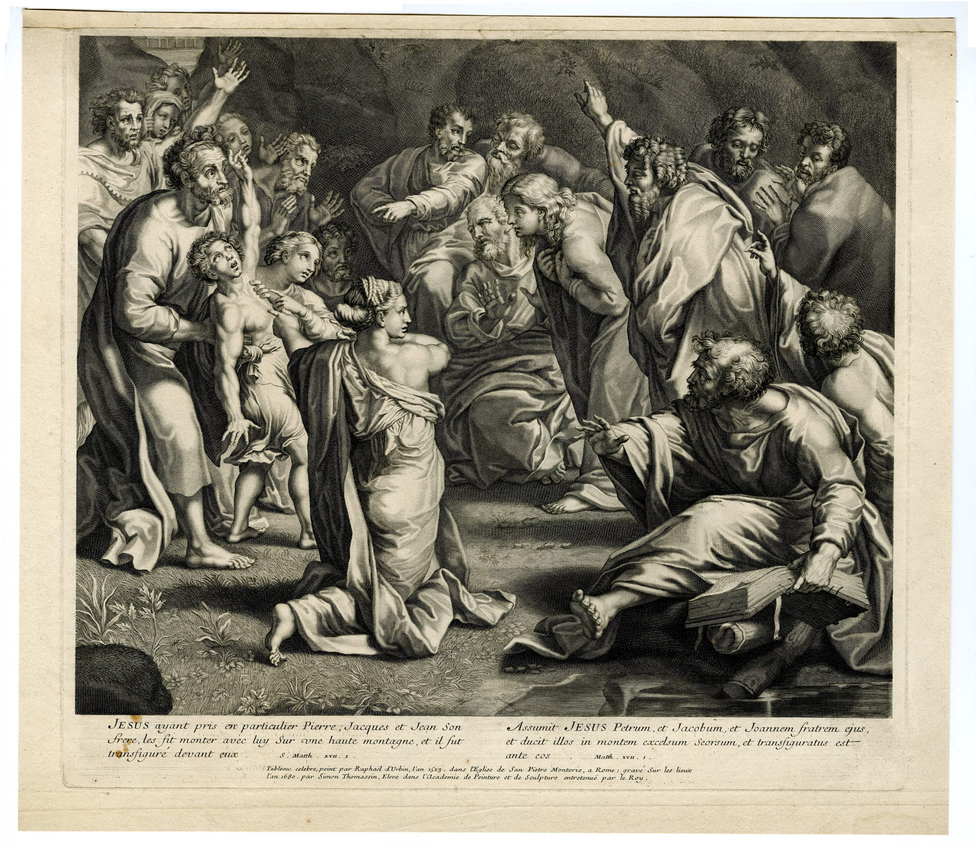 Pictura 04074 416x361 Antique Master Print-TRANSFIGURATION-SIMON-APOSTLES-PETER-Thomassin-Raphael-1680