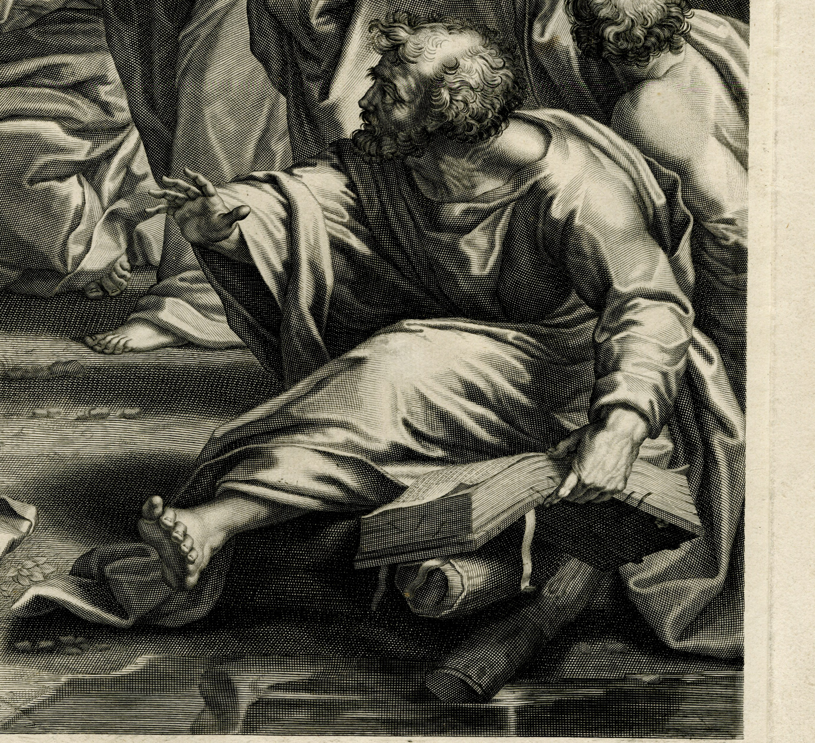 Pictura 04075 416x380 Antique Master Print-TRANSFIGURATION-SIMON-APOSTLES-PETER-Thomassin-Raphael-1680 - Image 2