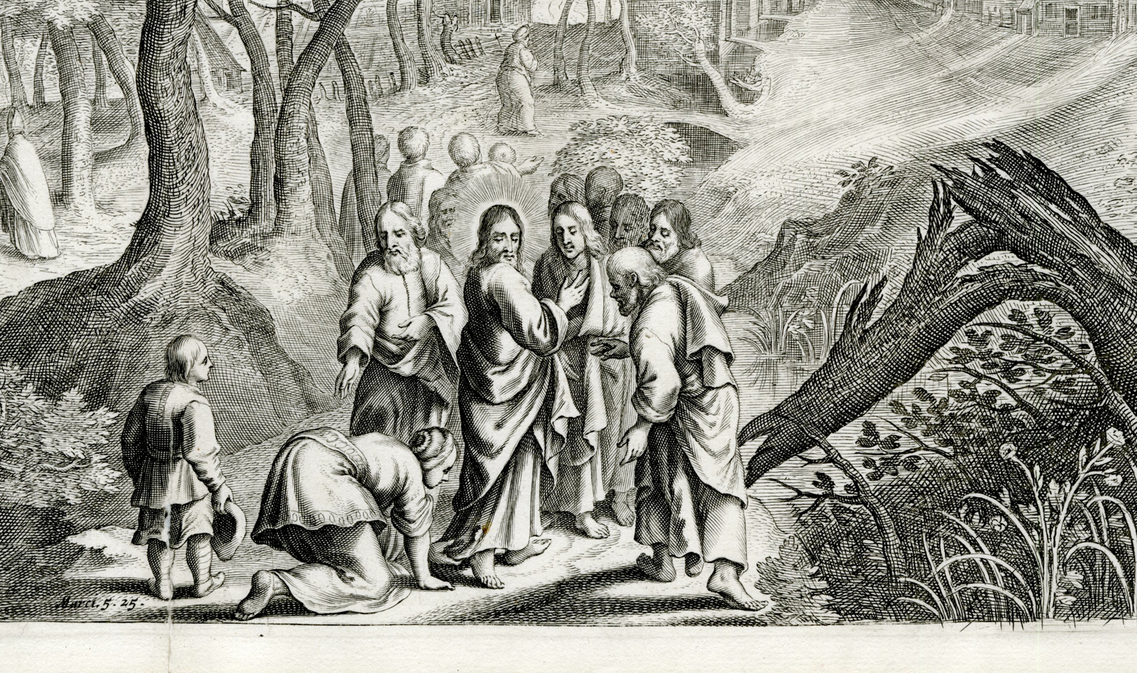 , Antique Master Print-THE GOOD-SAMARITAAN-LANDSCAPE-Van Londerseel-Van Coninxloo-c.1600-1624, Pictura Antique Prints