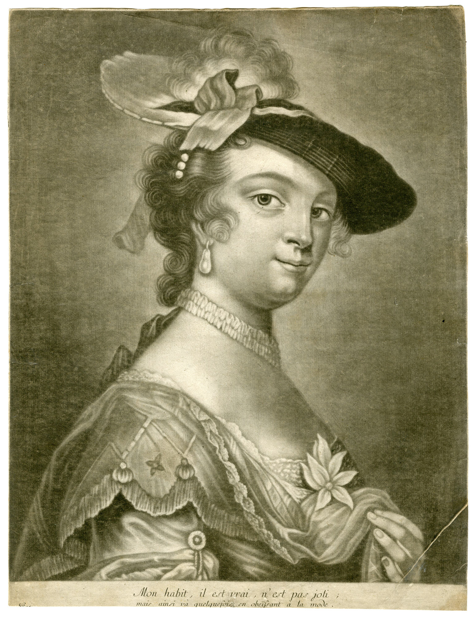 , Antique Master Print-PORTRAIT-OF-UNKNOWN-WOMAN-Purcell-vd Mijn-18th.c., Pictura Antique Prints