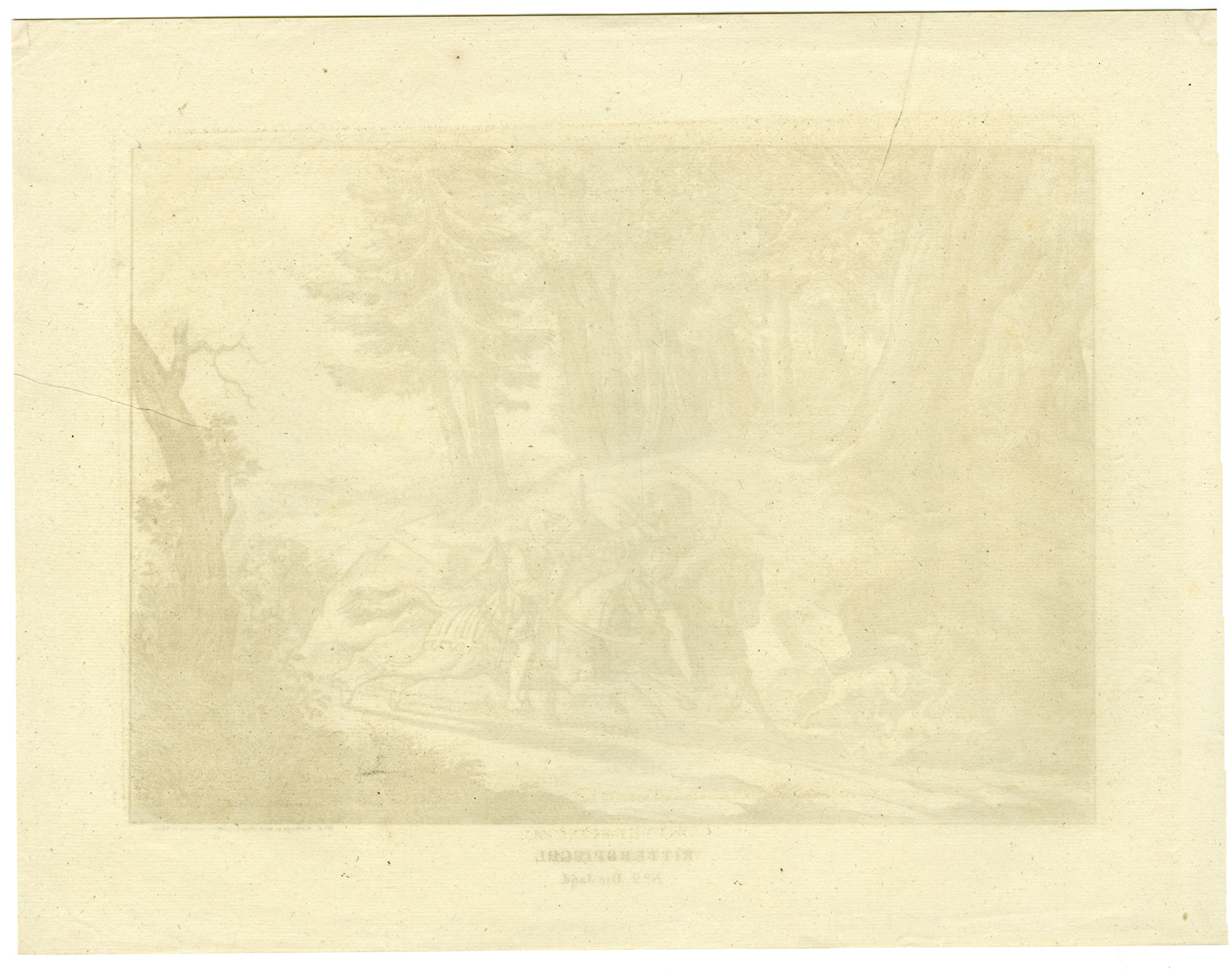 , Antique Print-RITTERSPIEGEL-NO9-DIE-JAGD-Schwind-19th c., Pictura Antique Prints