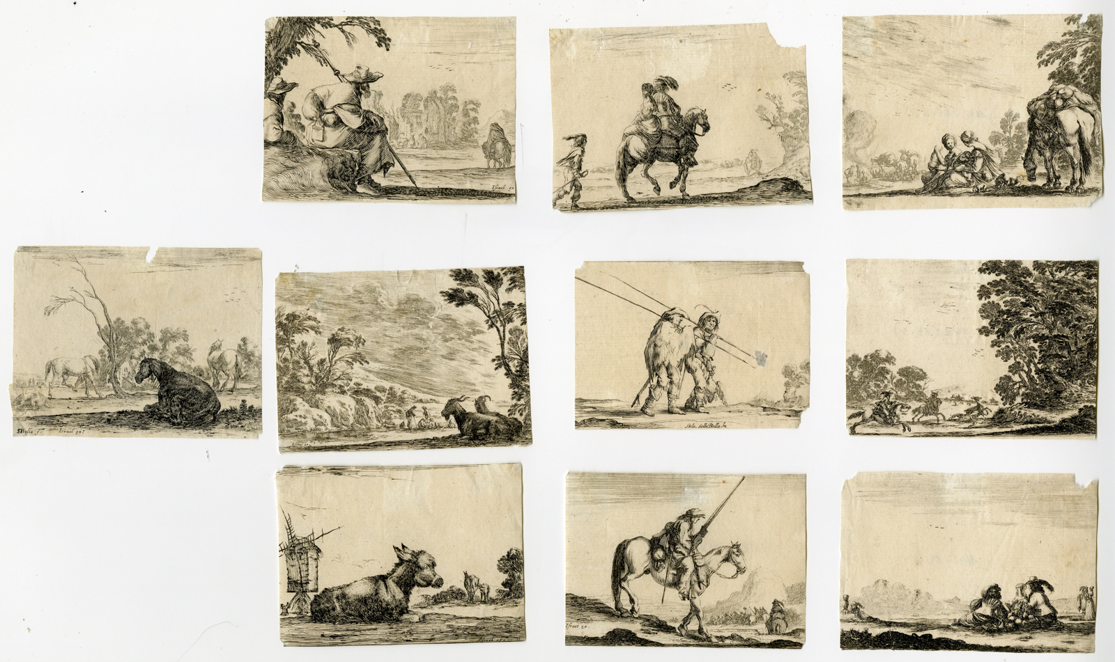 , Various prints-Stefano Della Bella-c.1650, Pictura Antique Prints