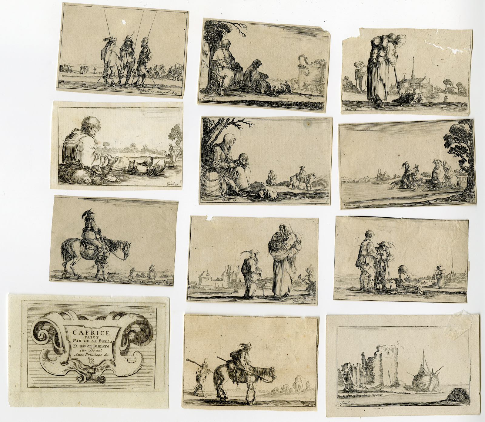 , Various prints-Stefano Della Bella-c.1650, Pictura Antique Prints