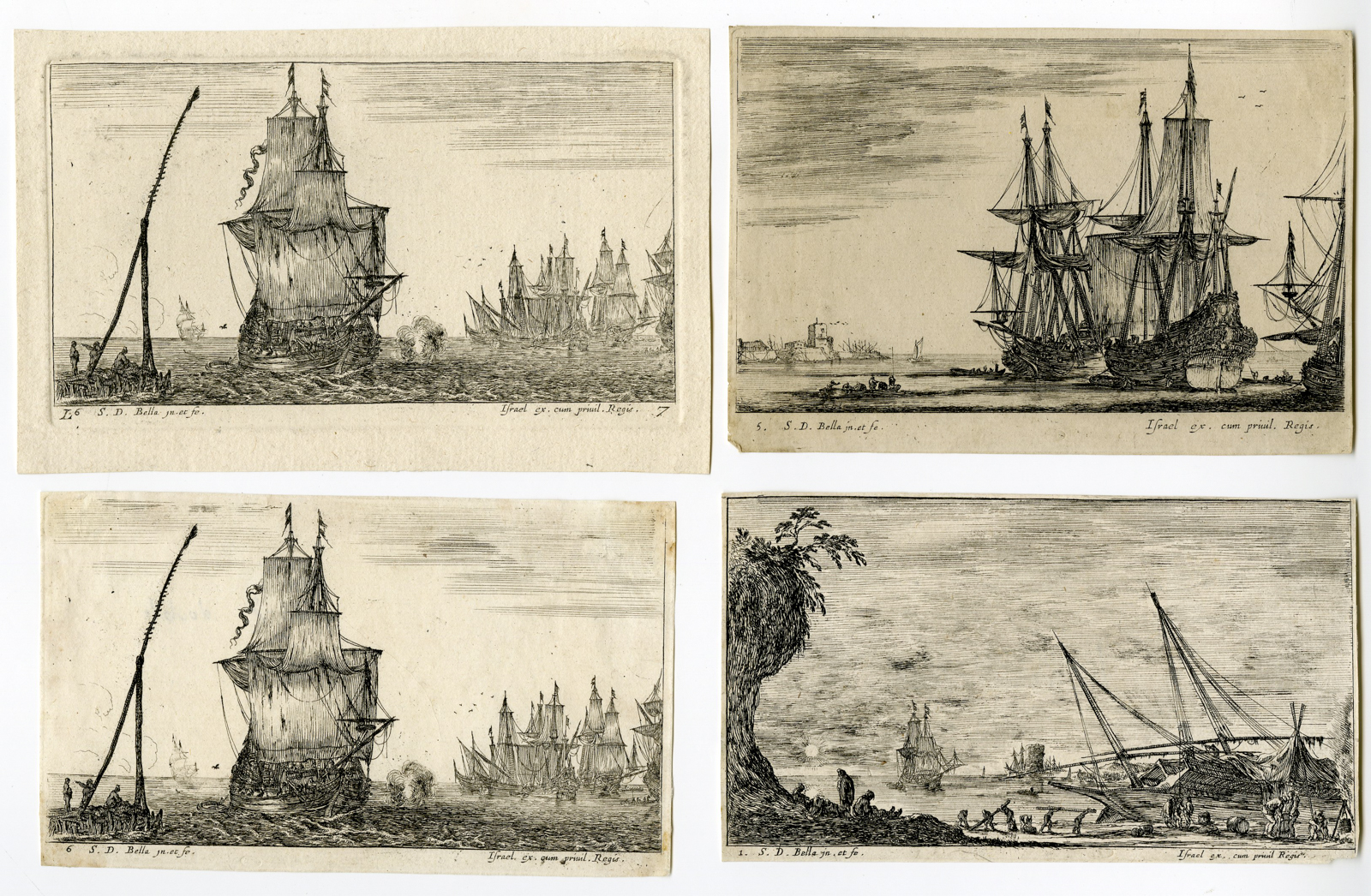 , Various prints-Stefano Della Bella-c.1650, Pictura Antique Prints