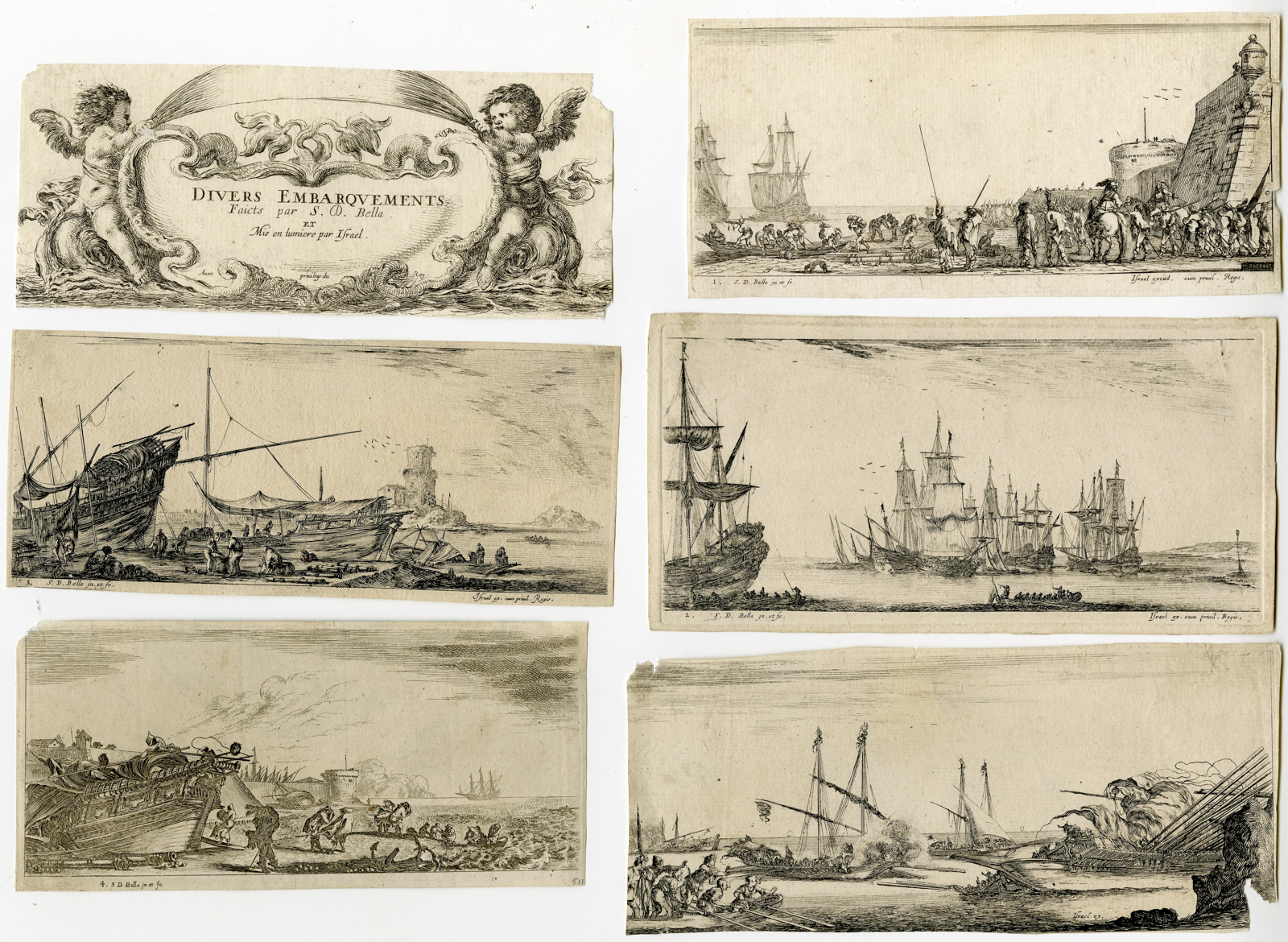 , Various prints-Stefano Della Bella-c.1650, Pictura Antique Prints
