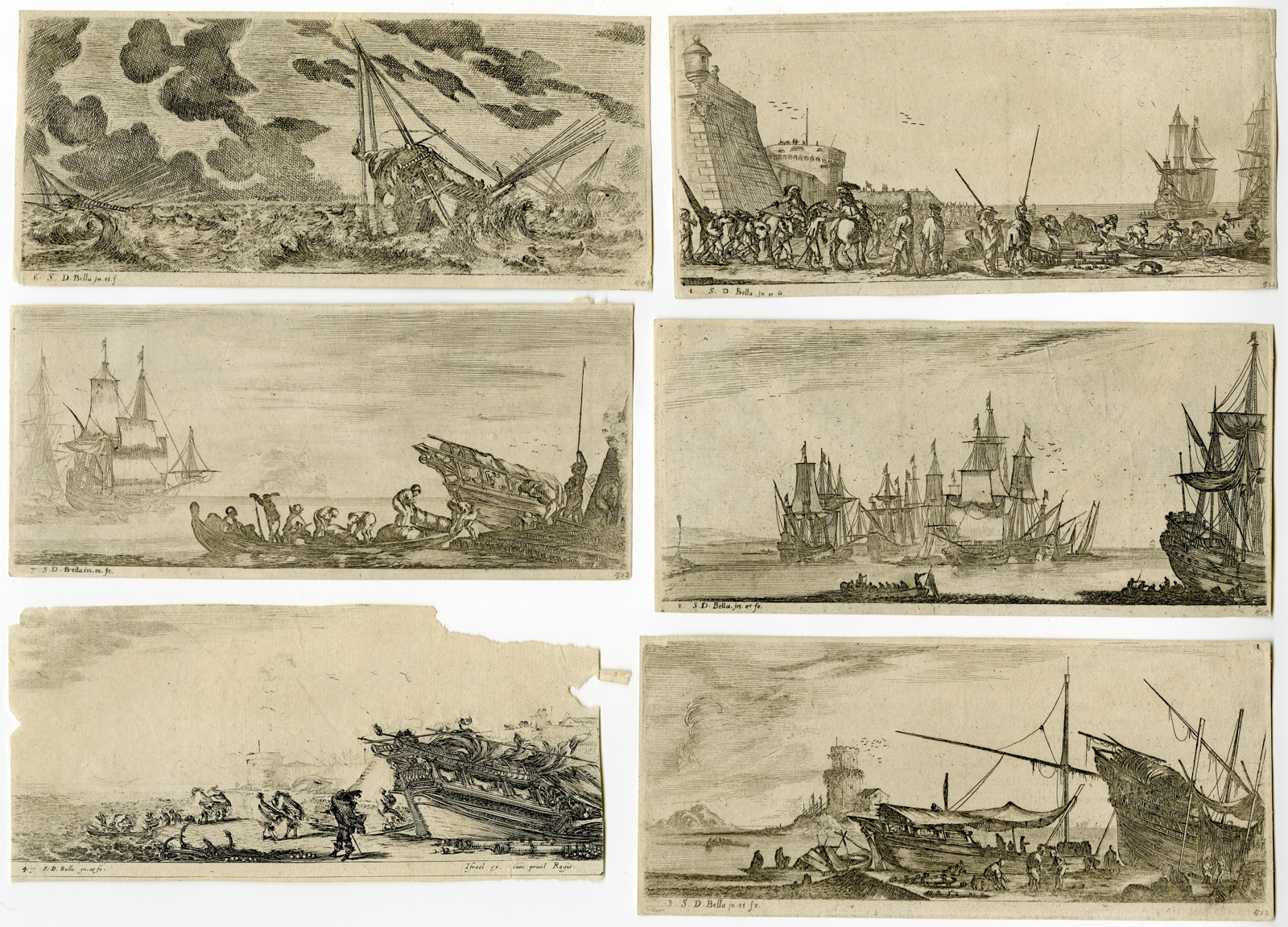 , Various prints-Stefano Della Bella-c.1650, Pictura Antique Prints