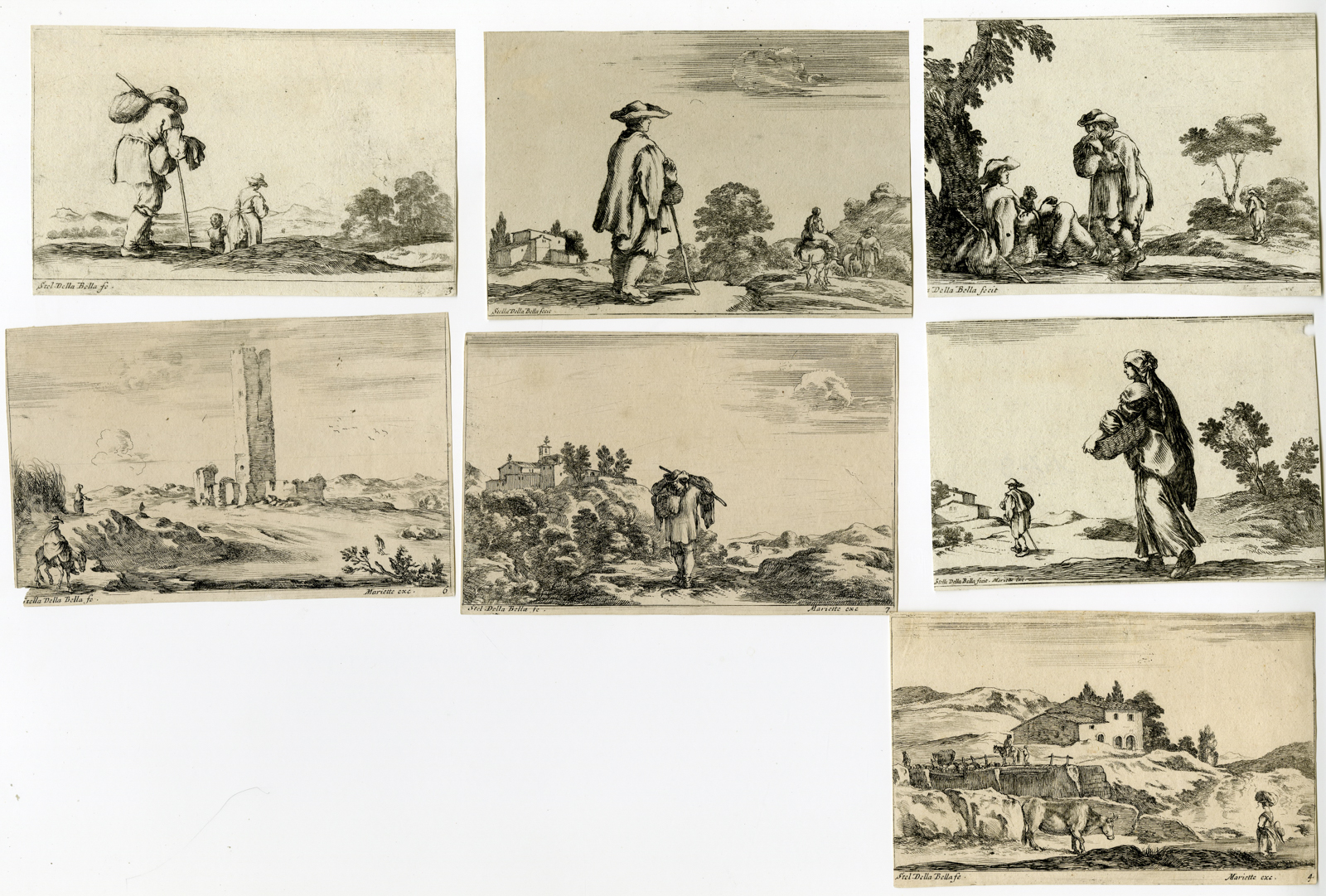 , Various prints-Stefano Della Bella-c.1650, Pictura Antique Prints
