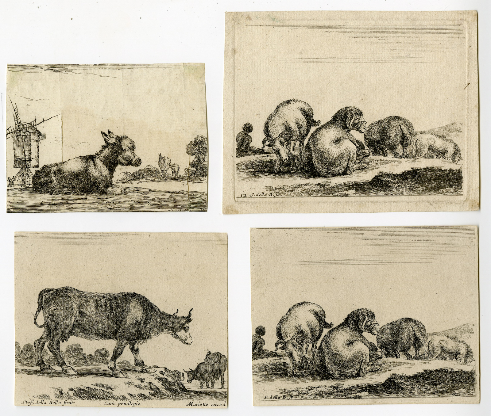 , Various prints-Stefano Della Bella-c.1650, Pictura Antique Prints