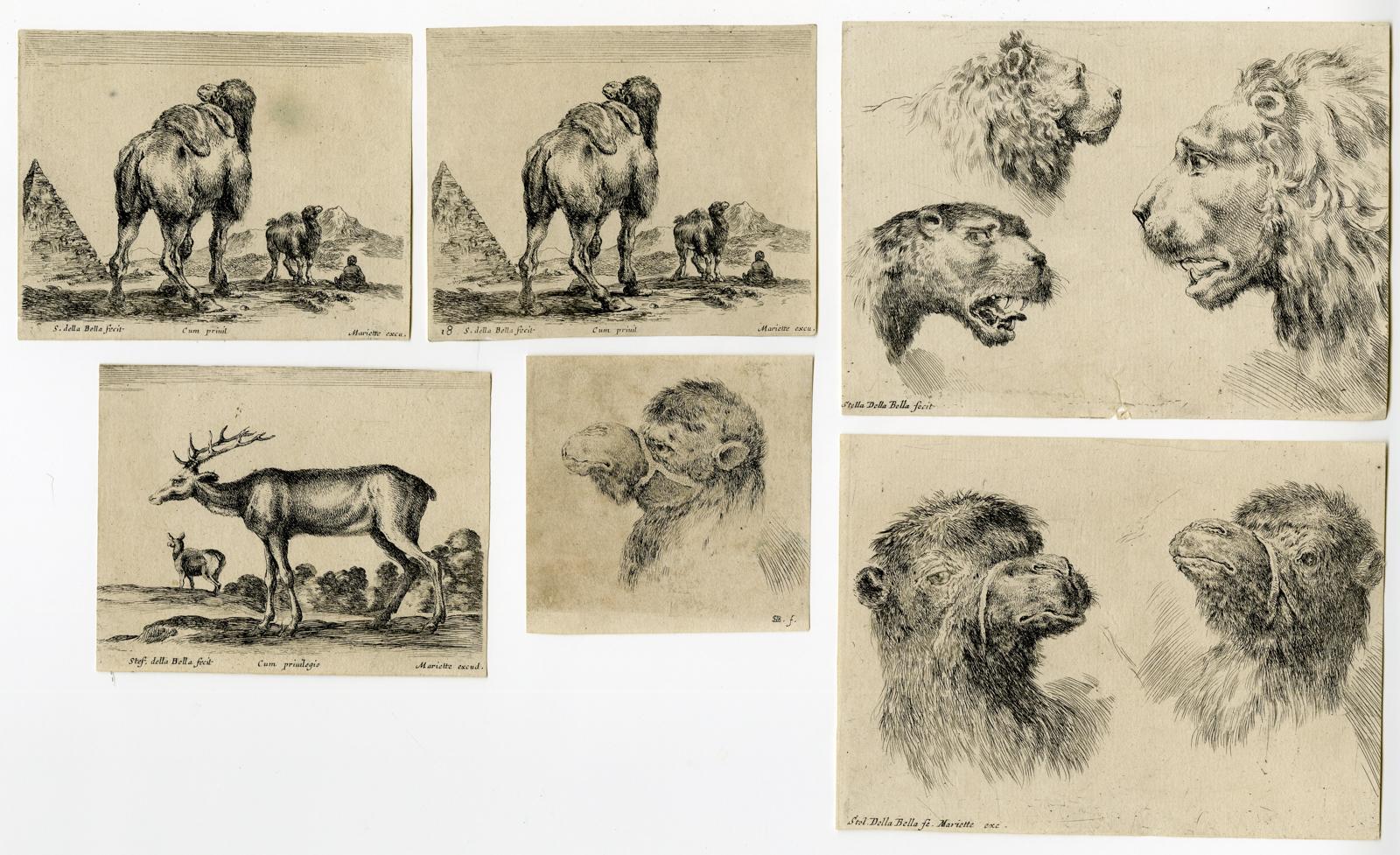 , Various prints-Stefano Della Bella-c.1650, Pictura Antique Prints