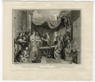 Antique Master Print-MOSES-MARRIAGE-ZIPPORAH-Thomassin-Picart-Le Brun-1709