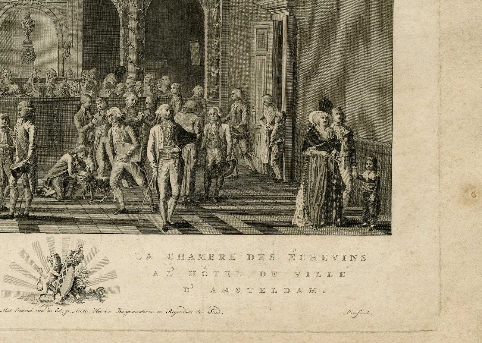 , Antique Master Print-ALDERMAN’S HALL-CITYHALL-AMSTERDAM-Kok-1793, Pictura Antique Prints