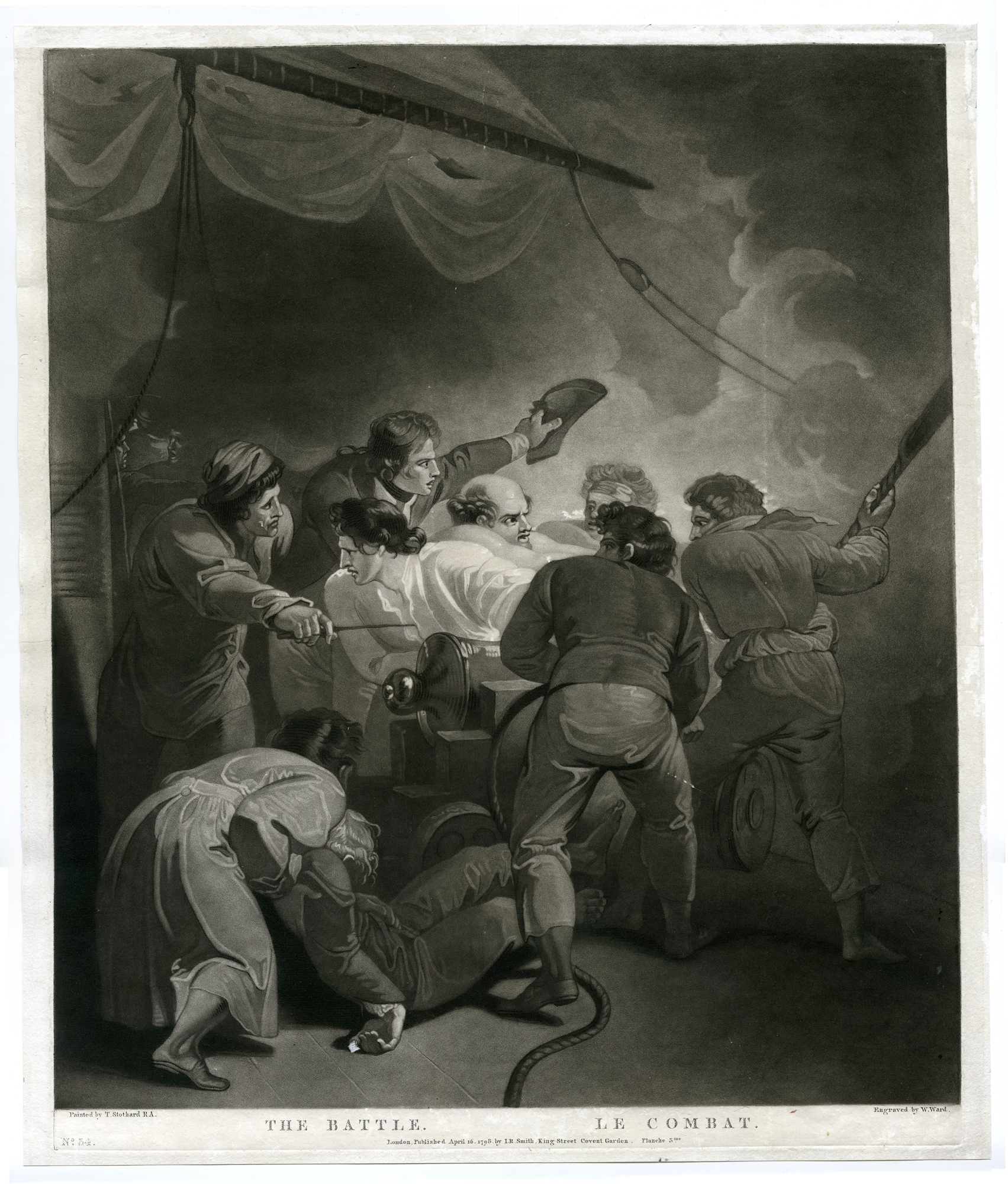 , Antique Master Print-THE-BATTLE-LE-COMBAT-Ward-Stothard-1798, Pictura Antique Prints