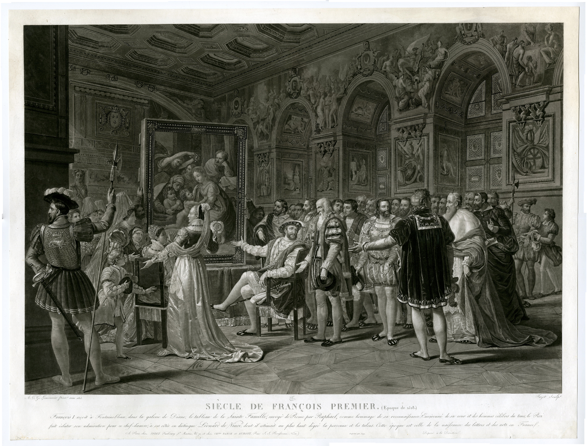 Pco 4898 416x316 Rare-Antique Master Print-FRANCOIS-I-HOLY-FAMILY-RAPHAEL-DA VINCI-Jazet-1813