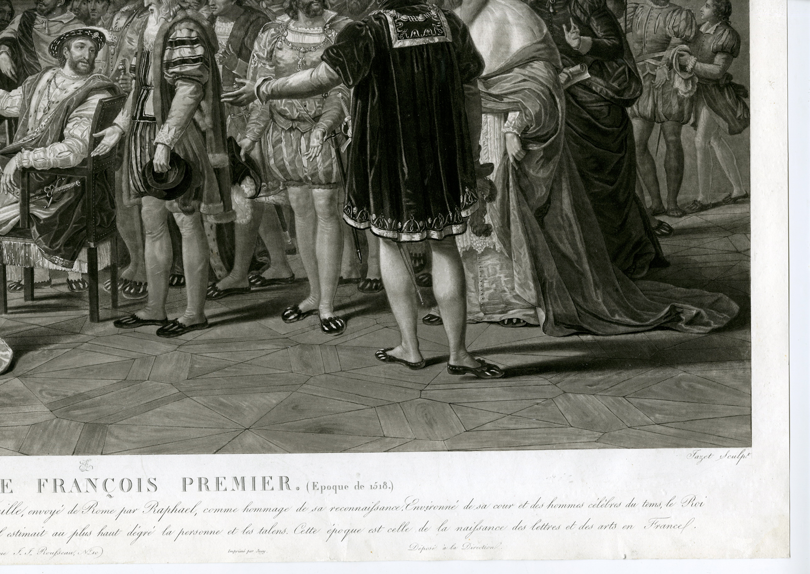 Pco 4900 416x295 Rare-Antique Master Print-FRANCOIS-I-HOLY-FAMILY-RAPHAEL-DA VINCI-Jazet-1813 - Image 3