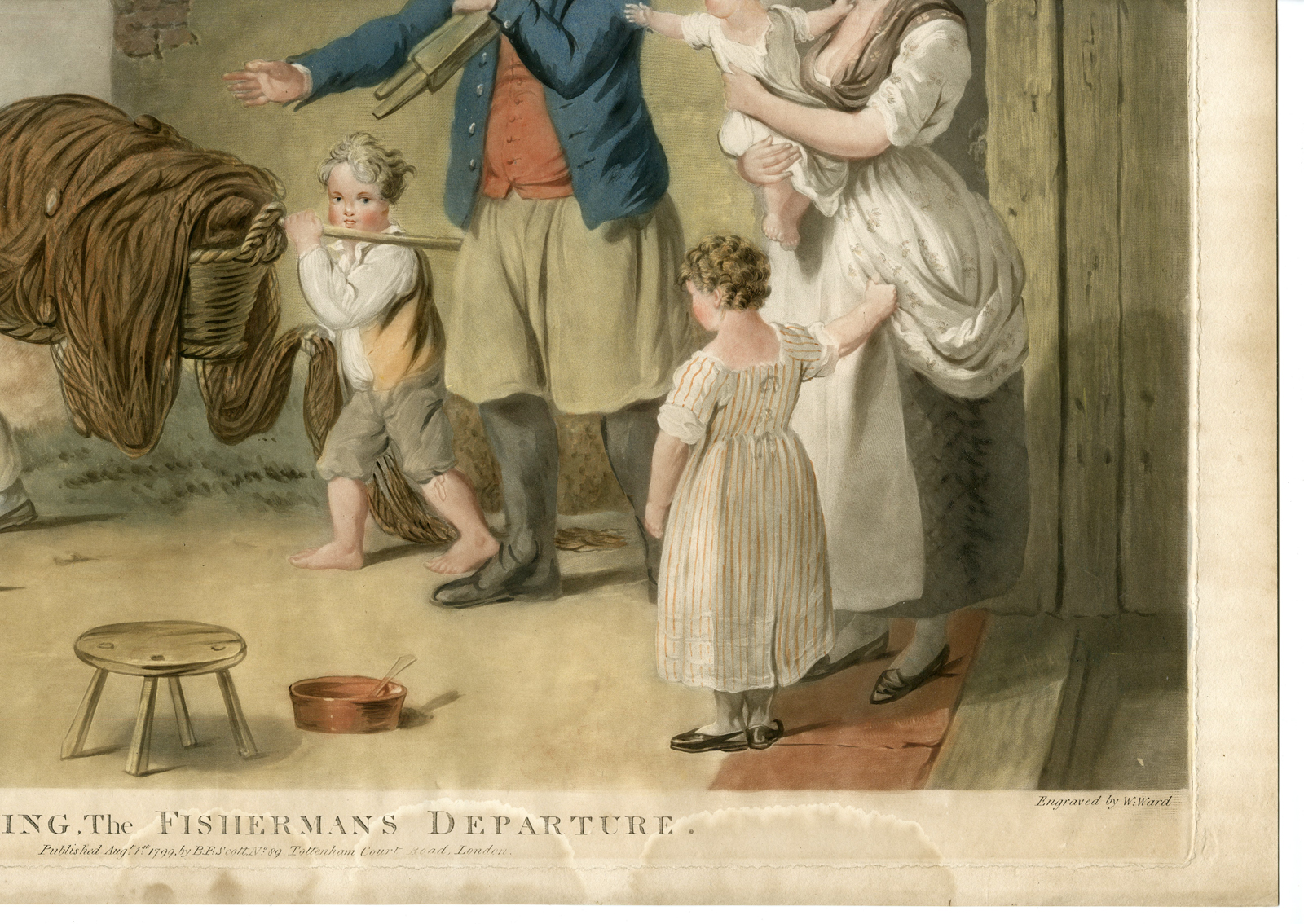 , 2 Antique Master Prints-FISHERMANS-DEPARTURE-AND-RETURN-Ward-Corbould-1794, Pictura Antique Prints