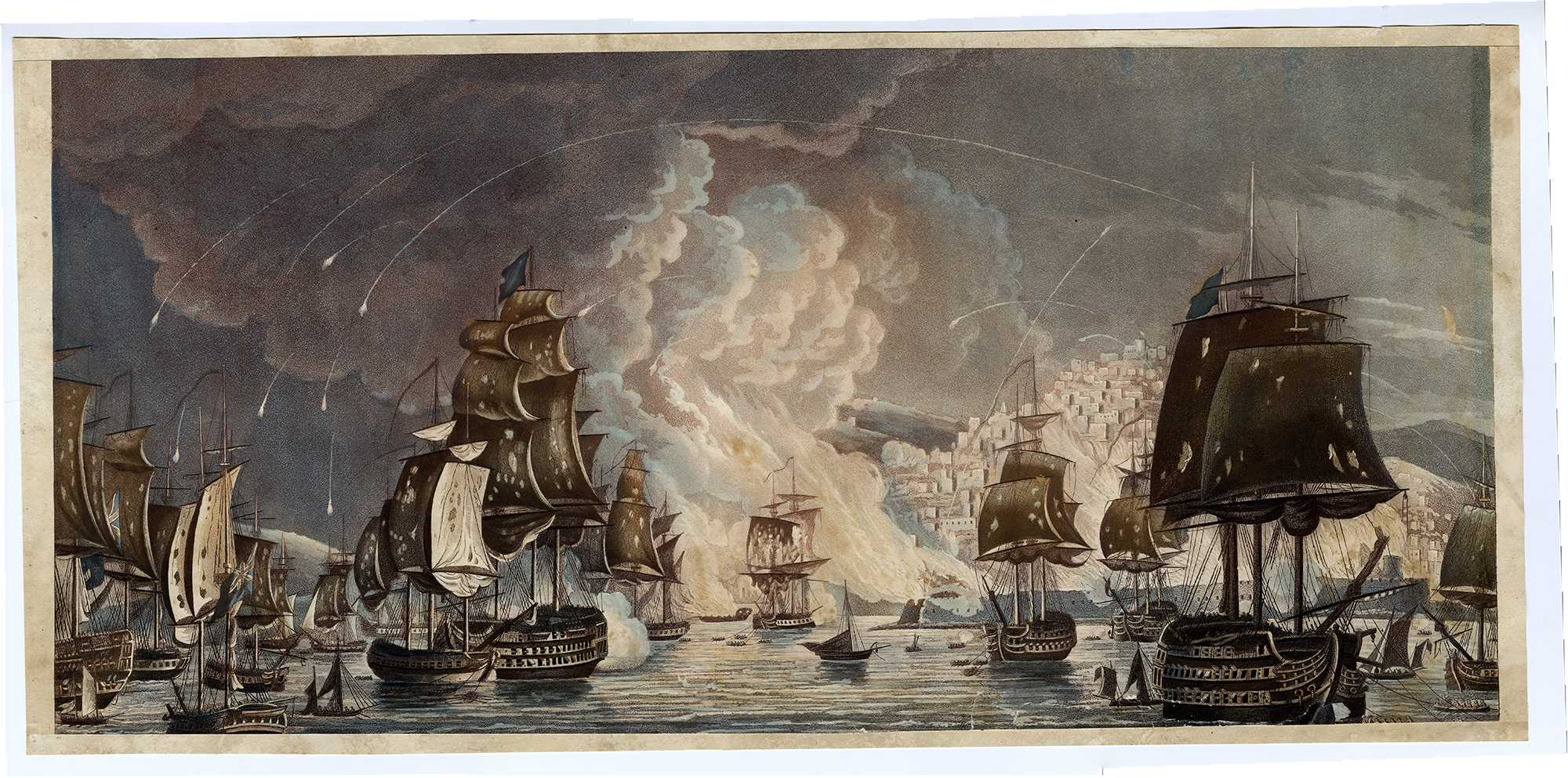 , Antique Master Print-BOMBARDMENT-ALGIERS-Sluyter-Whitcombe-1816, Pictura Antique Prints