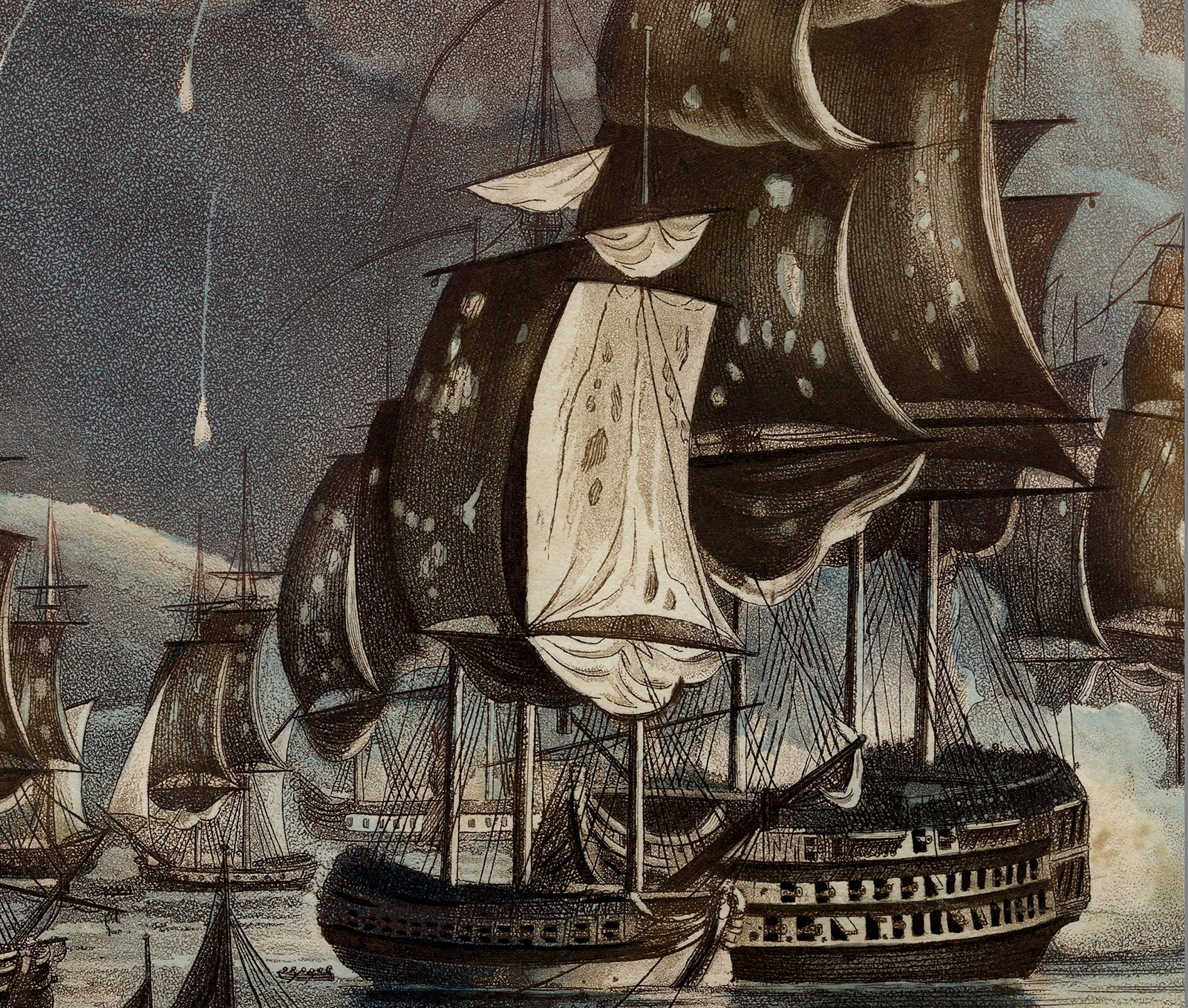 , Antique Master Print-BOMBARDMENT-ALGIERS-Sluyter-Whitcombe-1816, Pictura Antique Prints