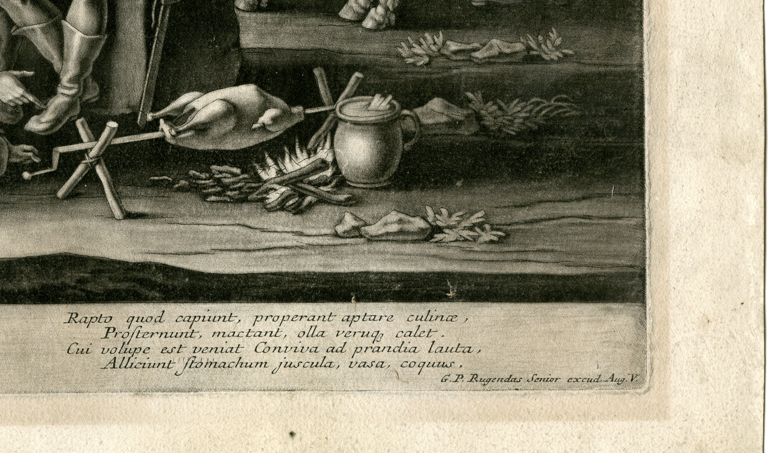 Pictura 05358 416x243 Rare-Antique Master Print-SOLDIERS-REST-SCENE-HORSE-COOKING-Rugendas-c.1720 - Image 4