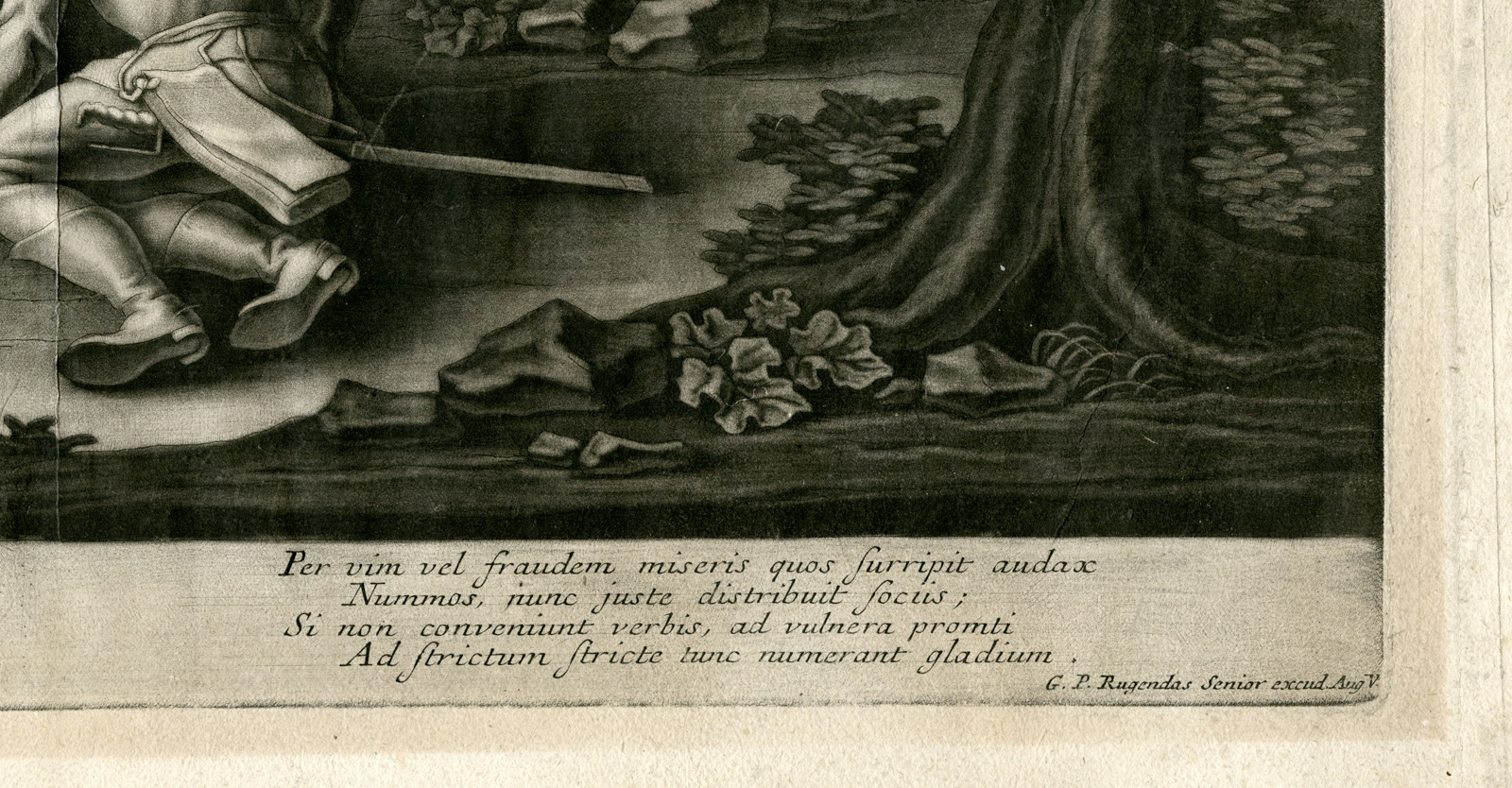 , Rare-Antique Master Print-RESTING SOLDIERS-HORSES-COIN GAME-Rugendas-c.1720, Pictura Antique Prints
