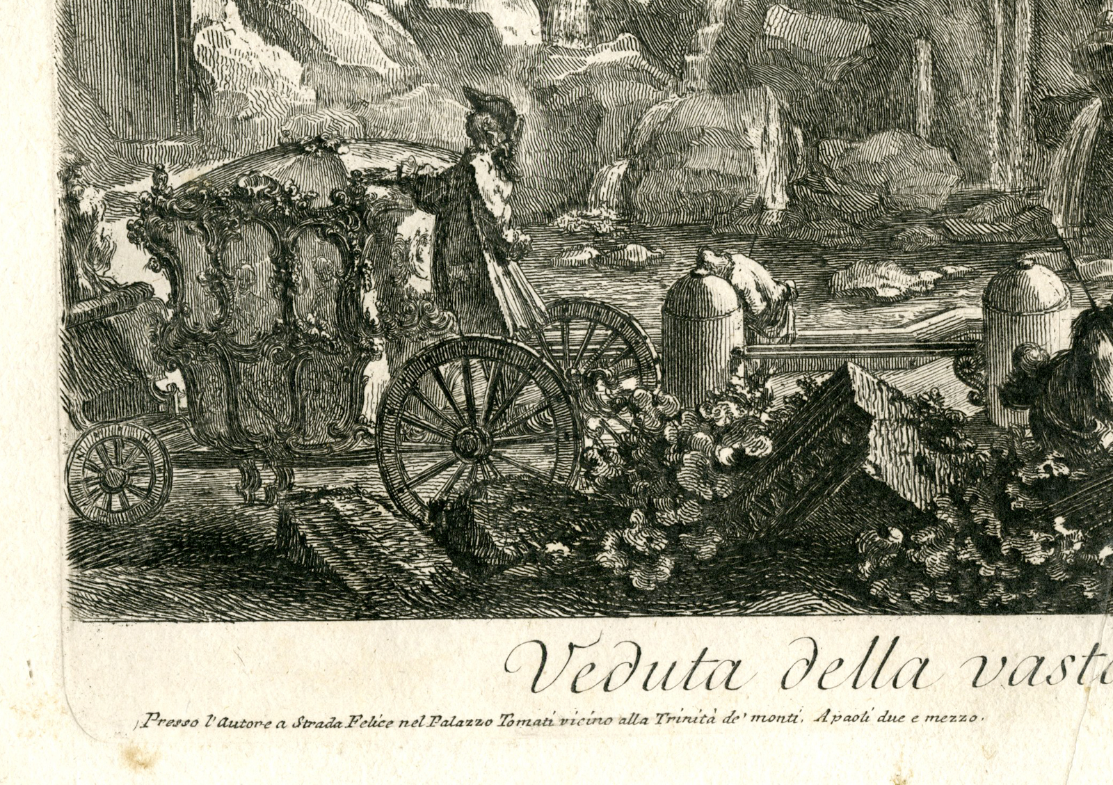 , Antique Master Print-TREVI-FOUNTAIN-ETCHING-Piranesi-1746-1748, Pictura Antique Prints