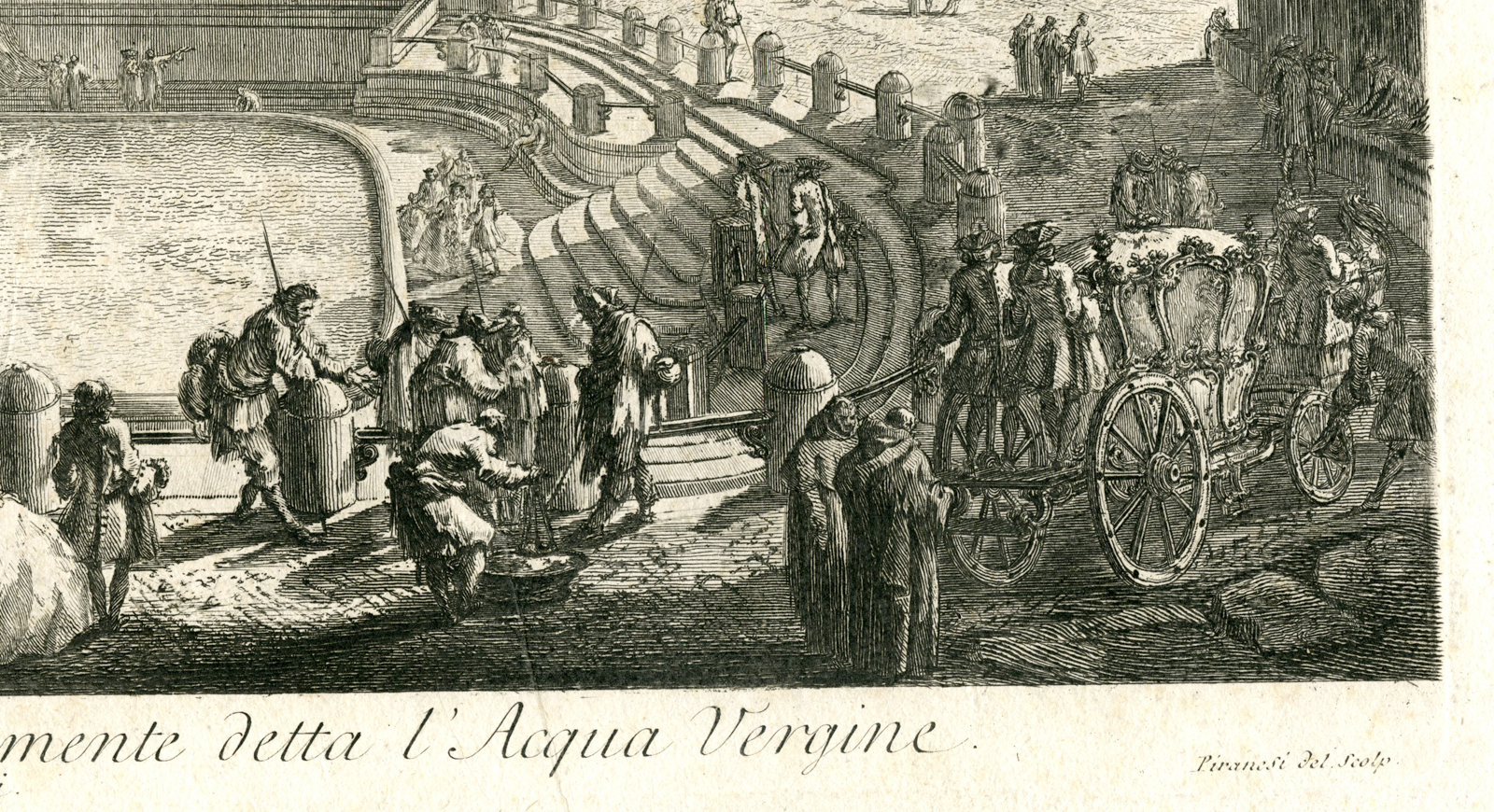 , Antique Master Print-TREVI-FOUNTAIN-ETCHING-Piranesi-1746-1748, Pictura Antique Prints