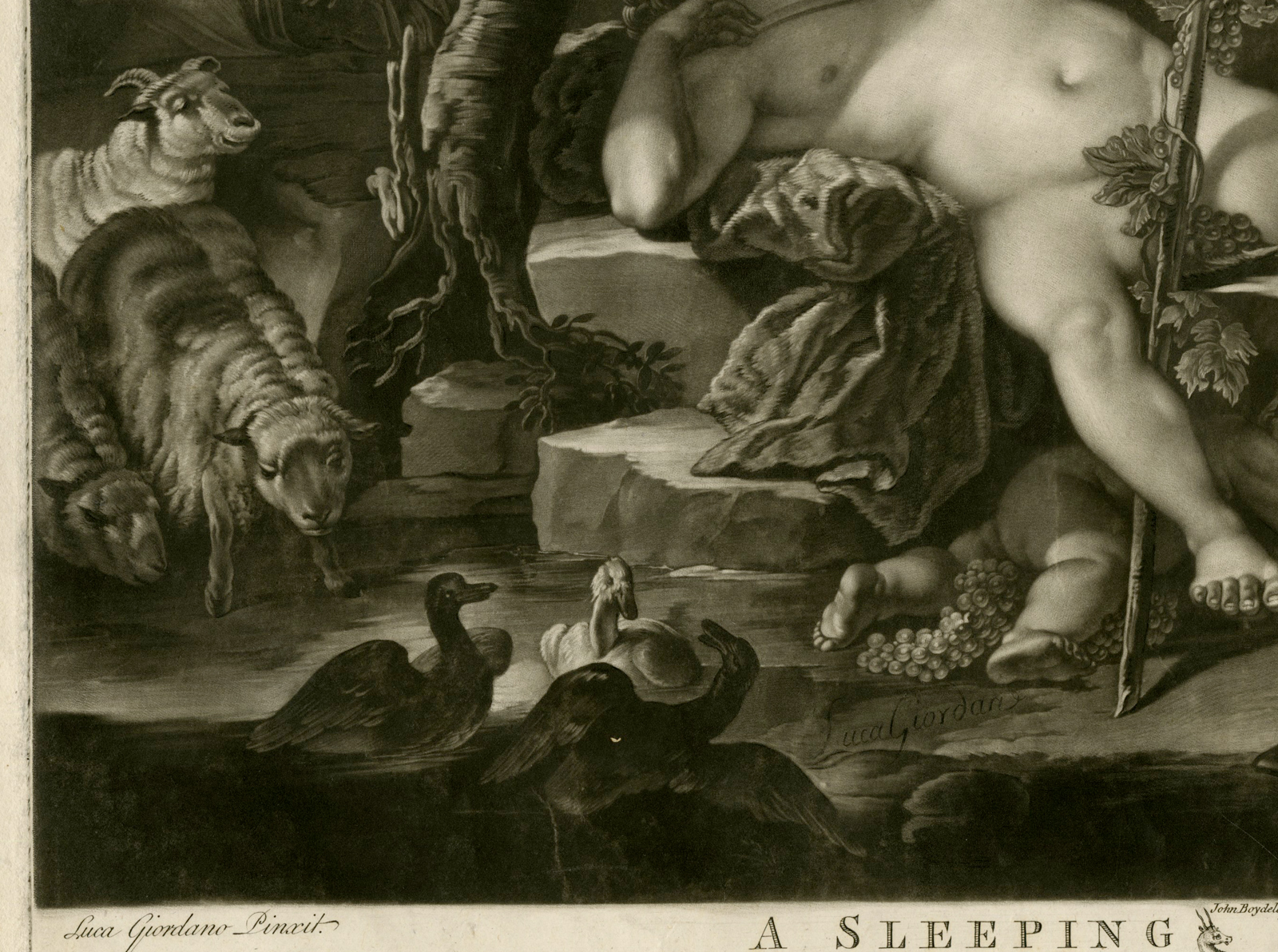 , Antique Master Print-BACCHUS-HOUGHTON-Earlom-Giordano-1780, Pictura Antique Prints