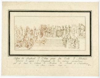 Antique Master Print-SCHOOL-OF-ATHENS-CABINET-PRAUN-Prestel-Raphael-1776