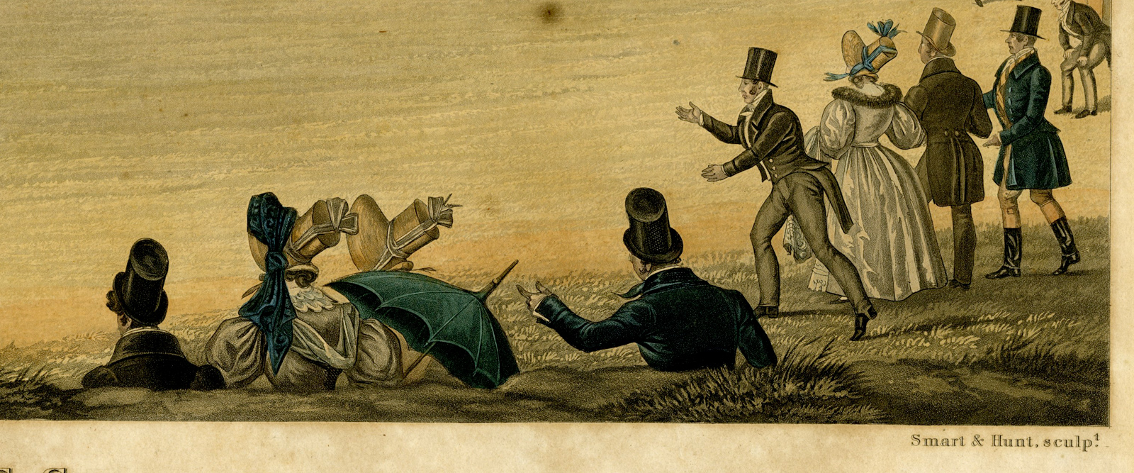 , 2-Antique Master Prints-EPSOM-RACES-HORSES-Smart, Hunt-Pollard-c.1830, Pictura Antique Prints