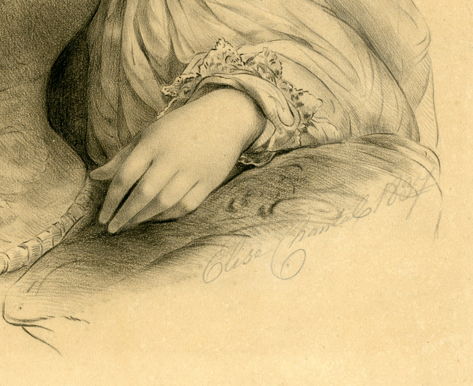 Pictura 05513 416x339 Antique Drawing-ATHALIDE-ASIA-TURKISH DRESS-Chantal-Grevedon-1837 - Image 3