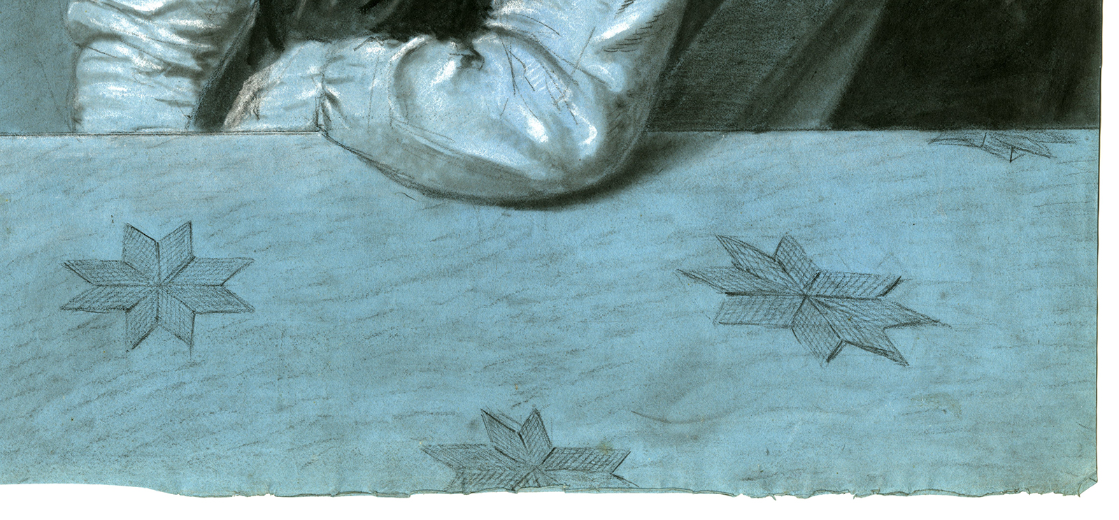 , Antique Drawing-CRAYON-PORTRAIT LITTLE GIRL-MARBLE COLUMN-Chantal-19th c., Pictura Antique Prints