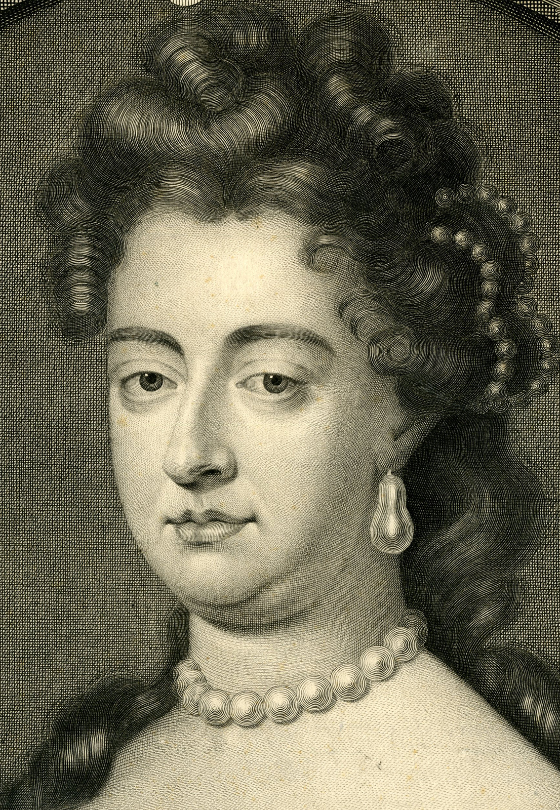, Antique Master Print-QUEEN-MARY-II-PORTRAIT-ENGRAVING-Valck-Kneller-c.1689-1694, Pictura Antique Prints