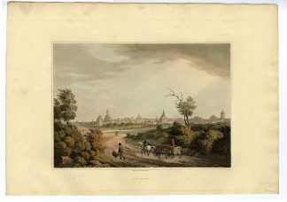 Antique Print-LEIPSIC-LEIPZIG PANORAMIC CITY VIEW-Bowyer-1814