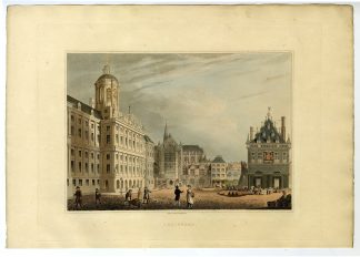 Antique Print-AMSTERDAM-VIEW DAM SQUARE-PALACE-Bowyer-1814