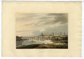 Antique Print-DRESDEN-PANORAMIC CITY VIEW-Bowyer-1814