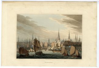 Antique Print-HAMBURGH-HAMBURG-PORT-VIEW-SHIPS-Bowyer-1814