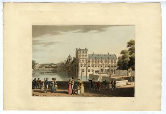 Antique Print-VIEW AT THE HAGUE-HOFVIJVER-BUITENHOF-Bowyer-1814