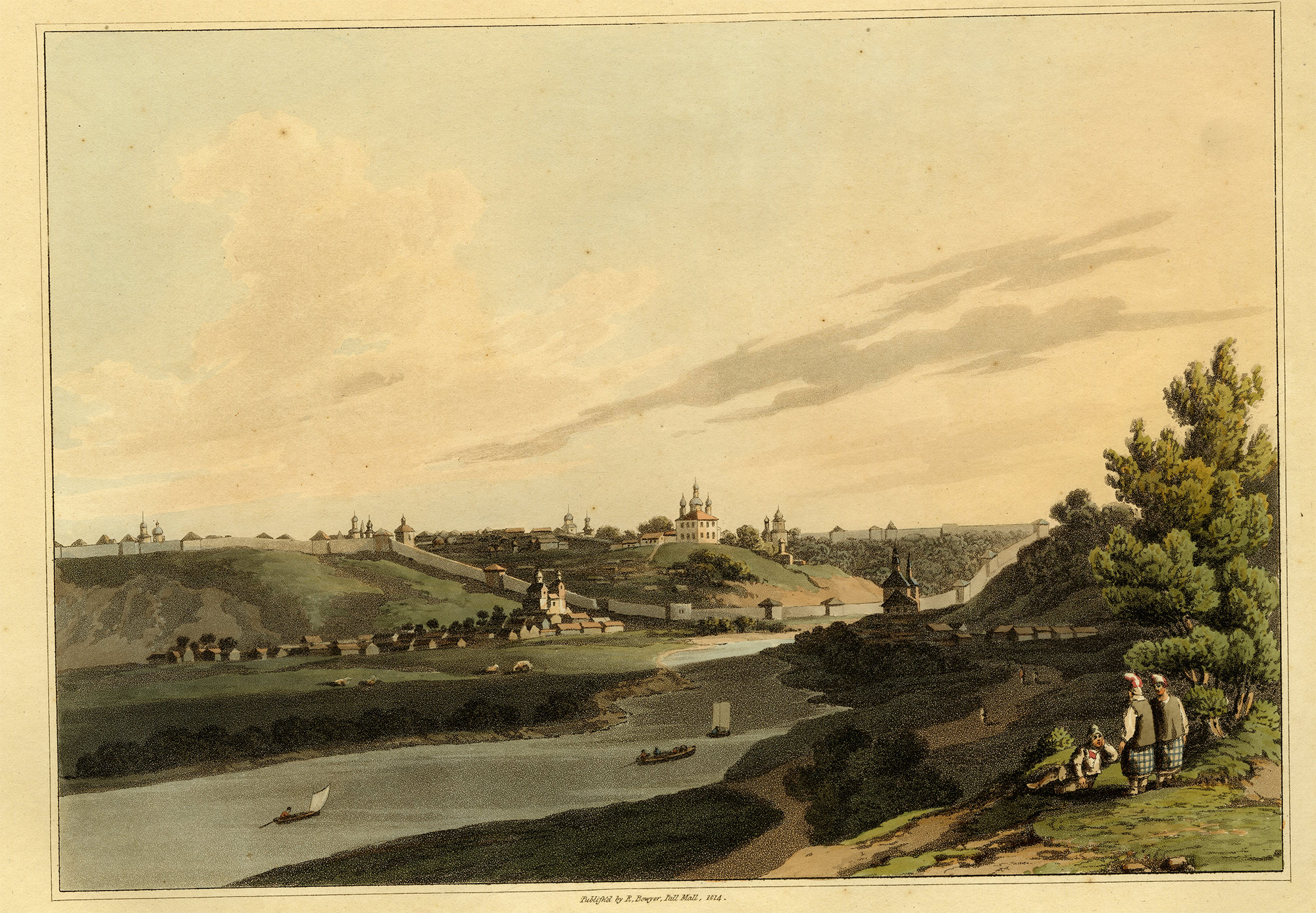, Antique Print-SMOLENSKO-SMOLENSK-DNIEPER RIVER-VIEW-Bowyer-1814, Pictura Antique Prints
