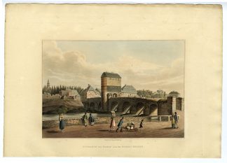 Antique Print-VIEW-HANAU-KINZIG-BRIDGE-Bowyer-1814