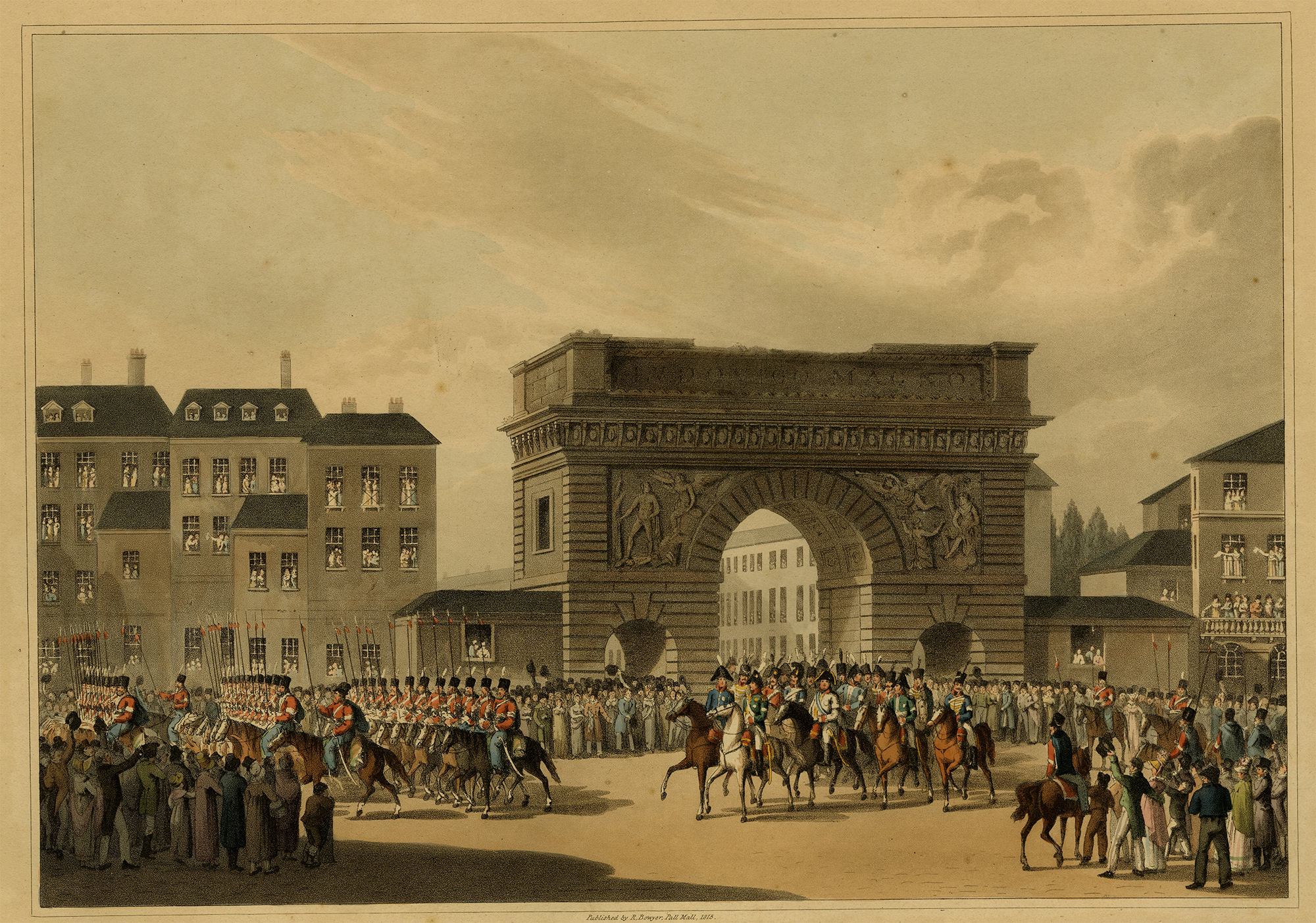 , Antique Print-GRAND-ENTRY-ALLIED-SOVEREIGNS-PARIS-Bowyer-1814, Pictura Antique Prints